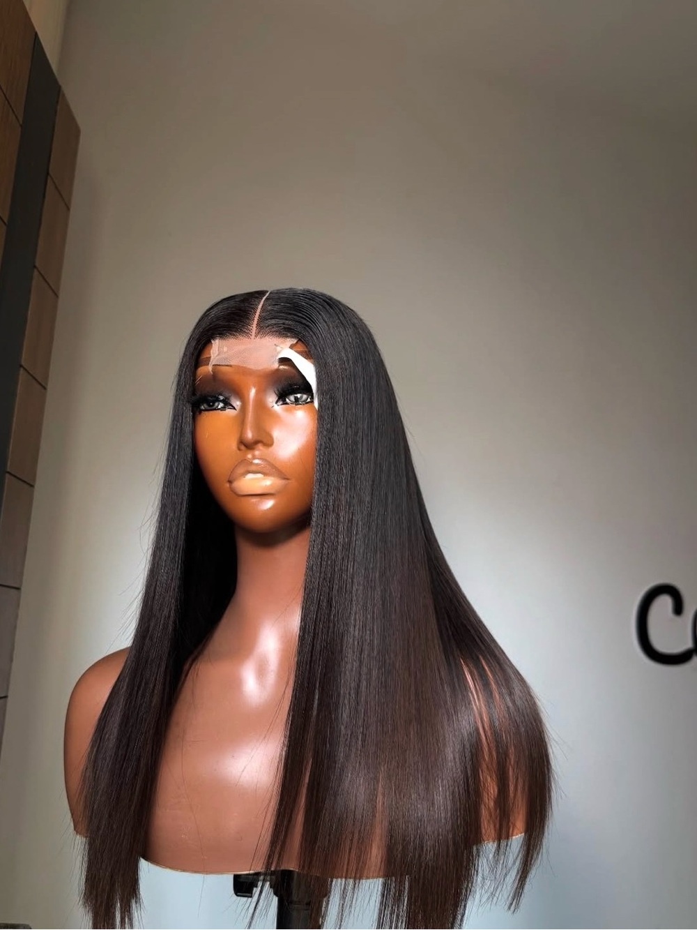 Natural Straight Lace Front Wig - Dark Brown